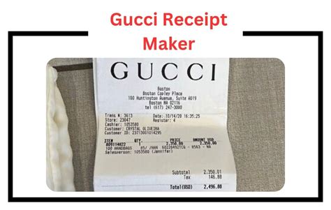 real gucci receipt|gucci receipt generator free.